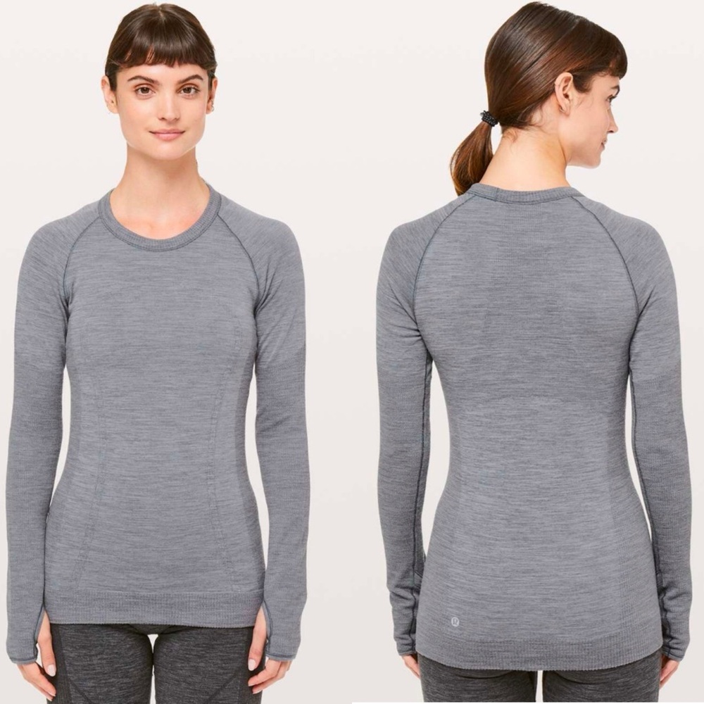 lululemon Swiftly Wool Pullover II Titanium‎ Gray Sz 10